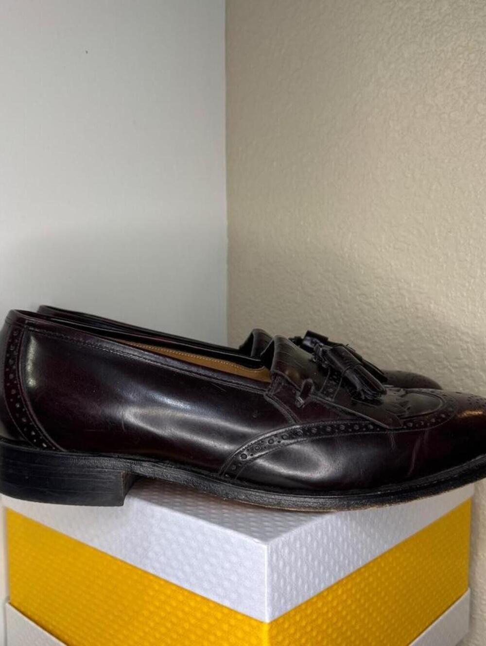 Johnston & Murphy Aristocraft Men’s 11 Burgundy Leather Tassel Loafers USA